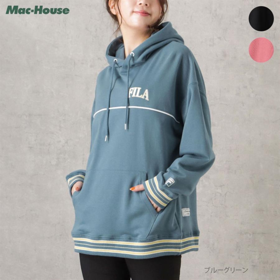 FILA（フィラ） 裏毛 パーカー レディース ワイドシルエット ドロップ