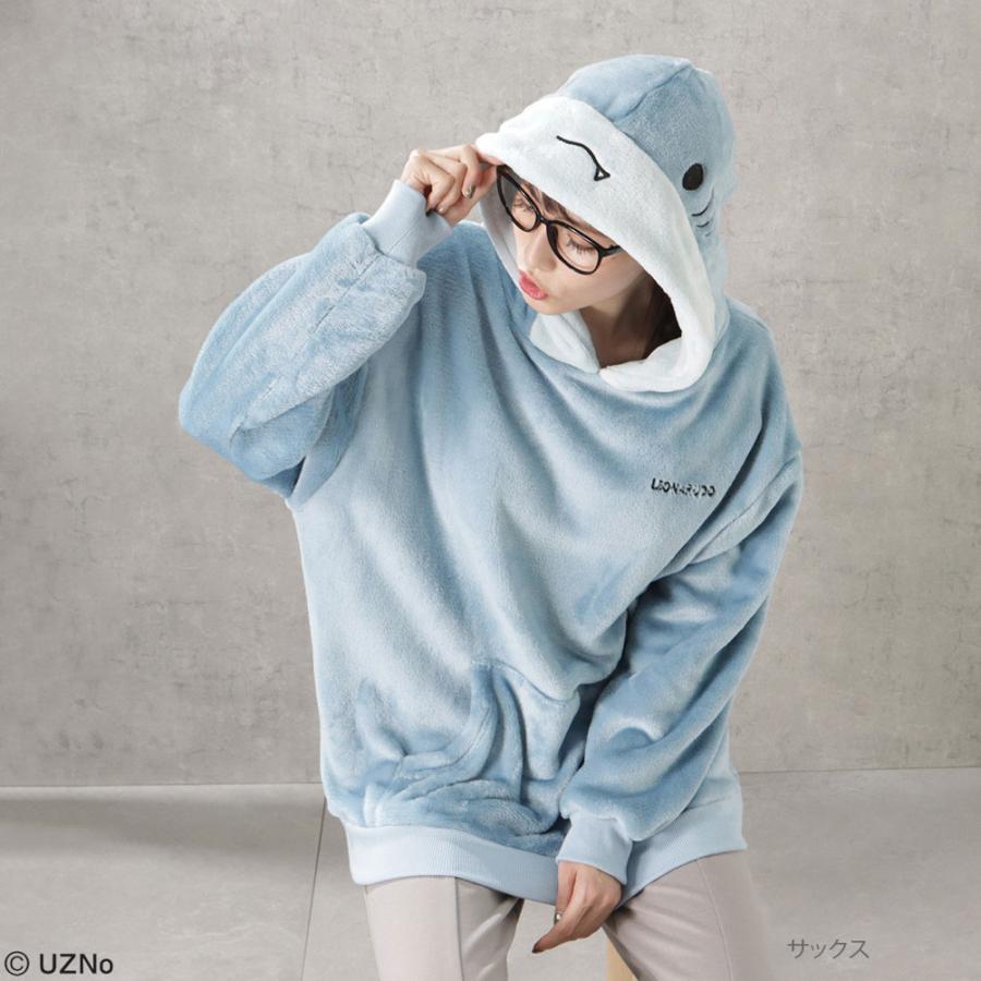 れおなるど パーカー ボア レディース サメ 着ぐるみ 暖かい 保温
