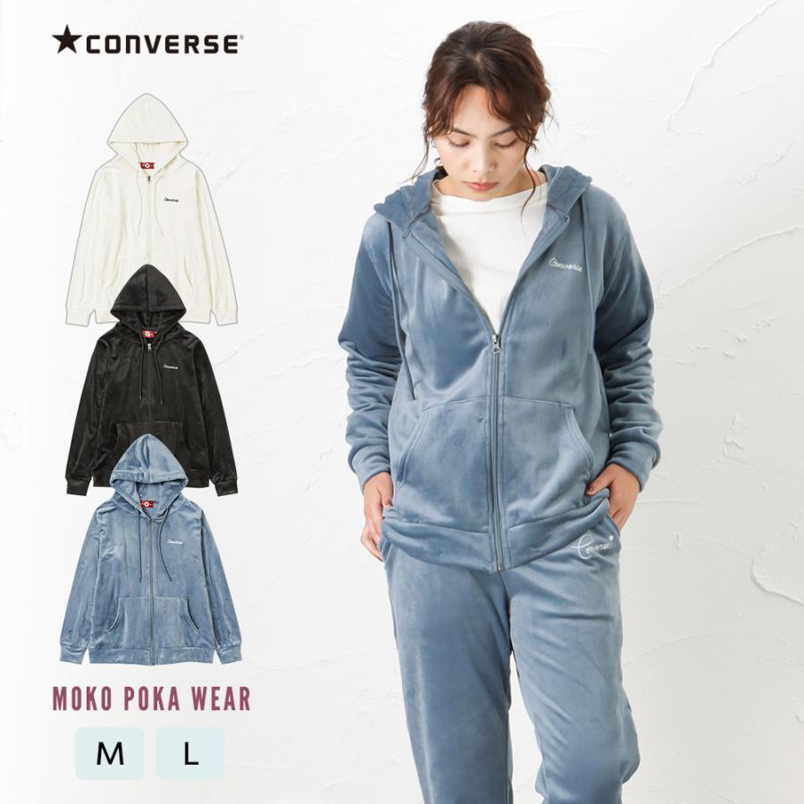 CONVERSE コンバース ジップパーカー フリース レディース シャギー ストレッチ ジップアップ 無地 ロゴ アウター｜machouse｜14