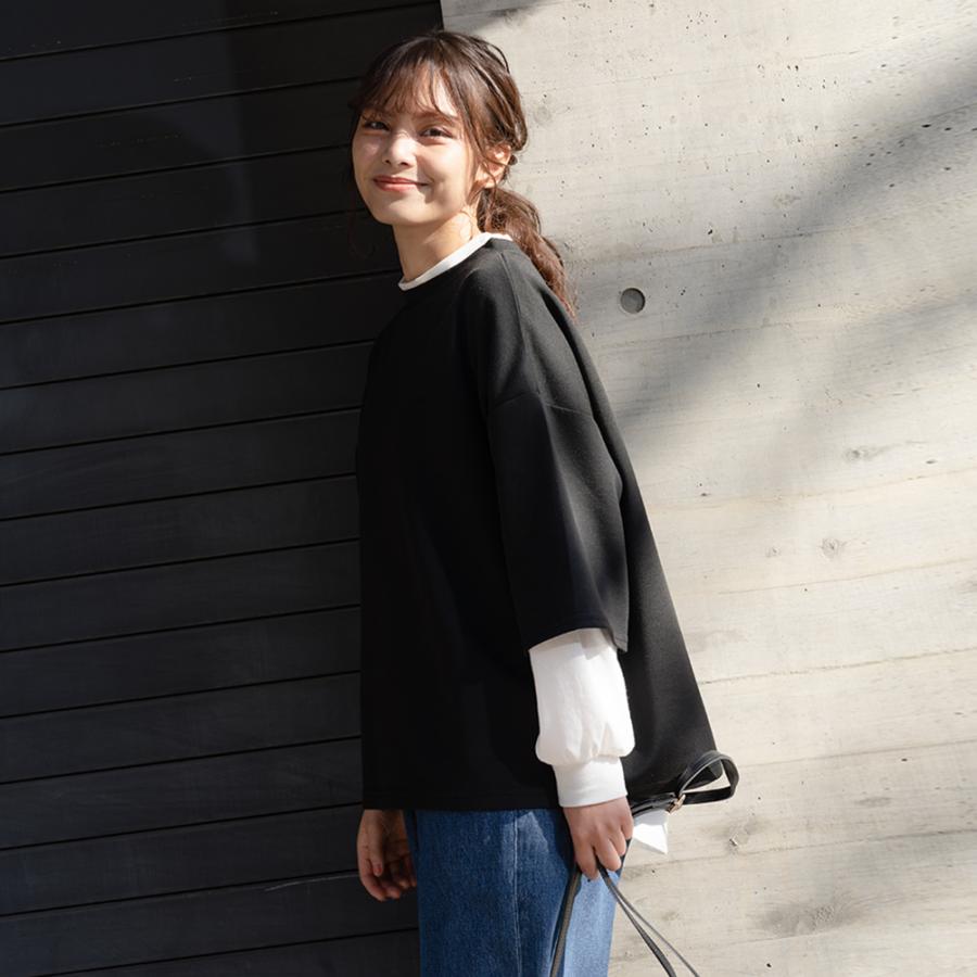 長袖tシャツ 半袖tシャツ アンサンブル レディース 無地 リアルレイヤード セットアイテム 重ね着 カットソー トップス Mac House マックハウス 通販 Paypayモール
