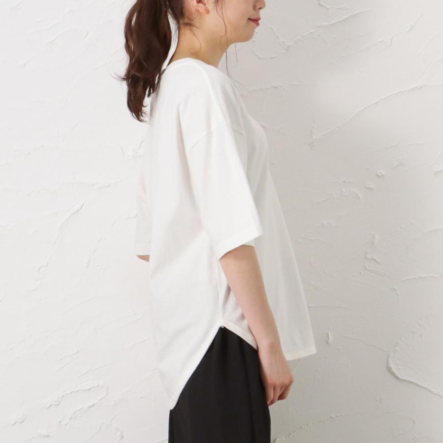 半袖Tシャツ 綿100% レディース コットン ラウンドヘム クルーネック