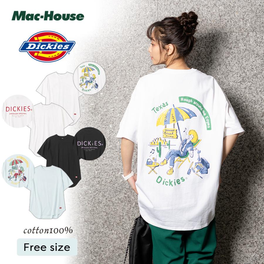 Dickies ディッキーズ 半袖tシャツ レディース 綿100 ゆったり クルーネック ロゴ ワンポイント バックプリント ブランド 人気 トップス ネコポス対応 Mac House マックハウス 通販 Yahoo ショッピング