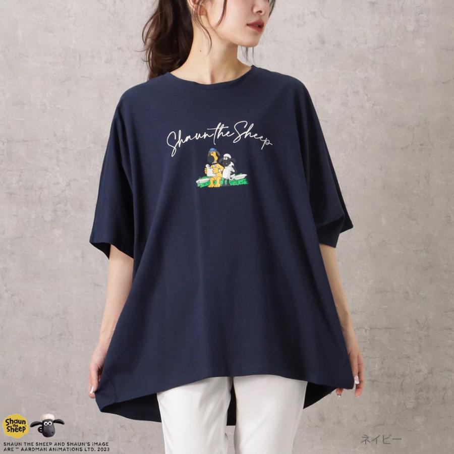 Shaun the Sheep ひつじのショーン 半袖Tシャツ 5分袖 レディース 