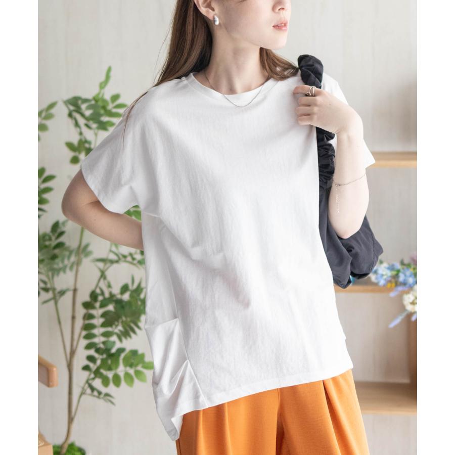 Tシャツ チュニック レディース 半袖 接触冷感 無地 丈長め 前後差丈