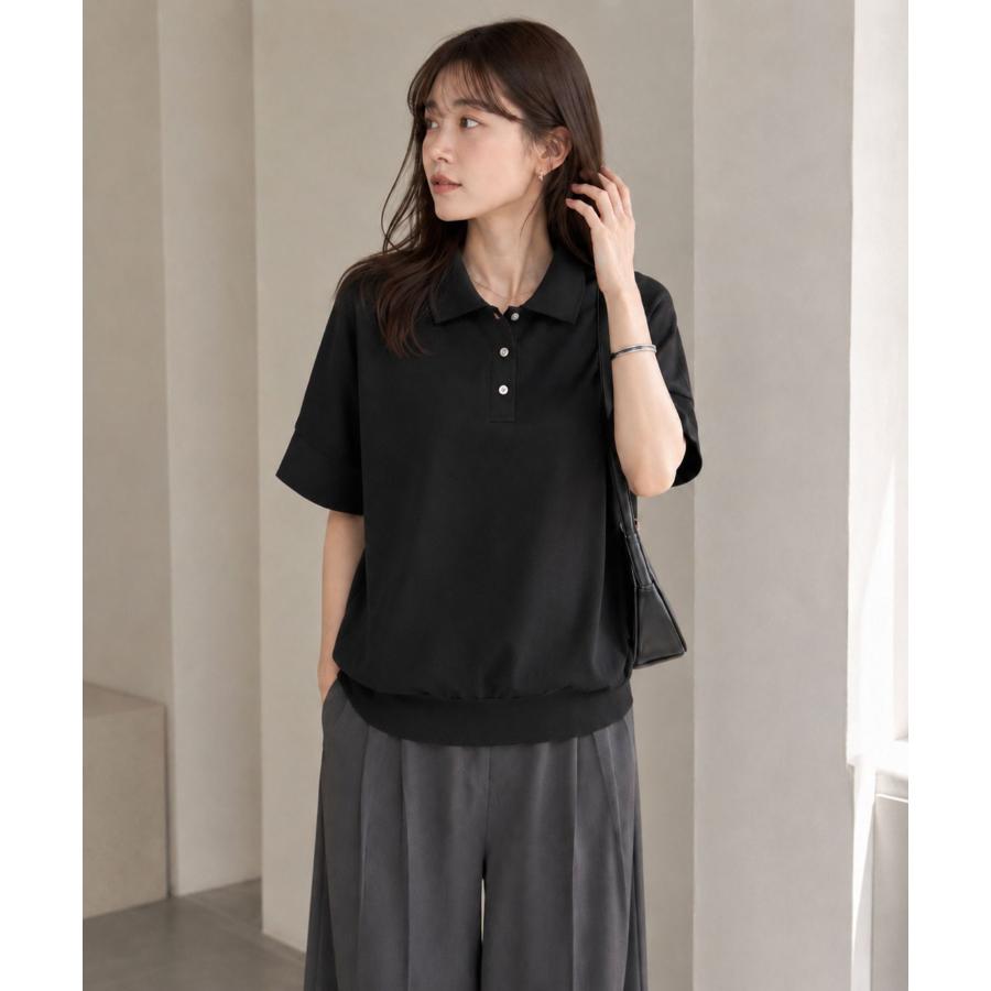 お買得美品MARK&LONA レディース　ポロシャツ/スカート2点をセットに Idnes イドネス ポロシャツ レディース 半袖 カノコ ドルマン袖 黒 襟