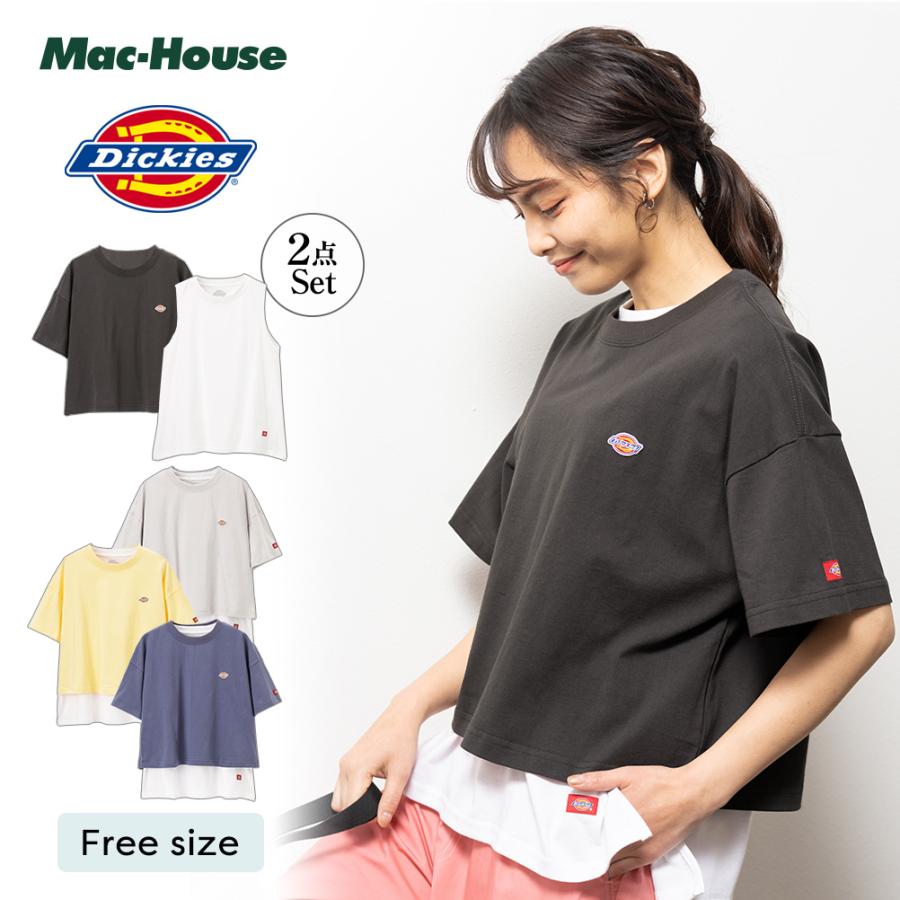 Dickies ディッキーズ 半袖tシャツ タンクトップ セット レディース 綿100 レイヤード 重ね着 ロゴ 刺繍 ブランド 人気 トップス ネコポス対応 Mac House マックハウス 通販 Yahoo ショッピング