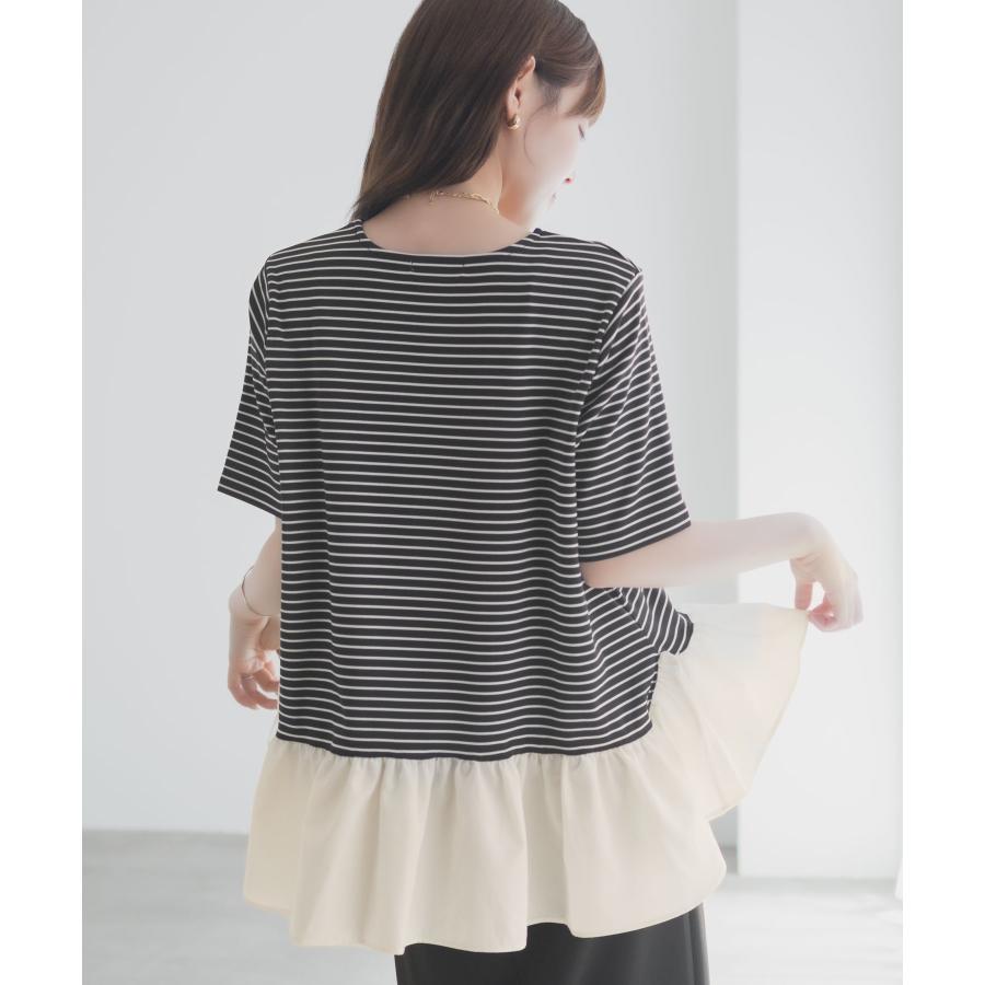 milli de l'air ミリデラール Tシャツ レディース 半袖 裾フリル 前後