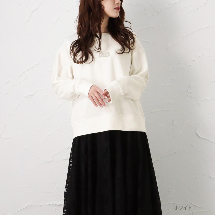 Edwin エドウィン 裏毛トレーナー レディース 綿100 ロゴ プルオーバー ドロップショルダー プリント スウェット ブランド 人気 トップス Mac House マックハウス 通販 Paypayモール