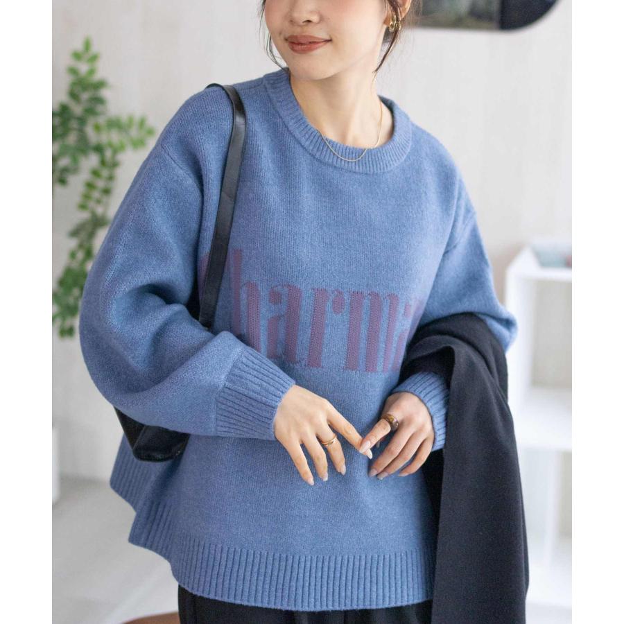 NAVY ニット セーター レディース もちもち ゆったり クルーネック