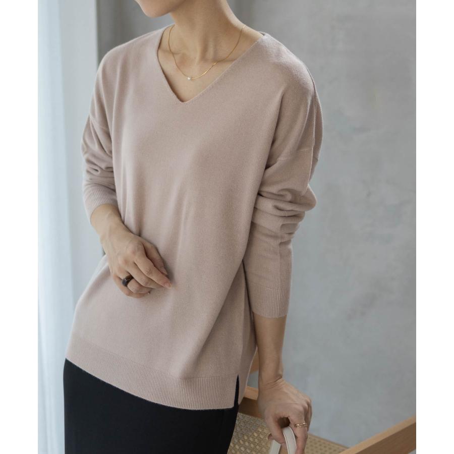 NAVY ニット セーター レディース 長袖 カシミヤタッチ Vネック