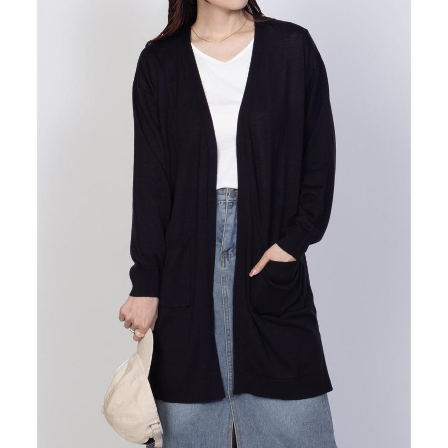 NAVY カーディガン 長袖Tシャツ アンサンブル レディース ロンT 無地