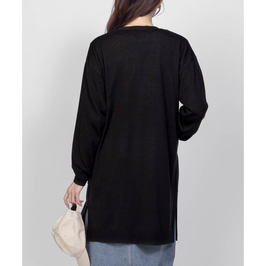 NAVY カーディガン 長袖Tシャツ アンサンブル レディース ロンT 無地