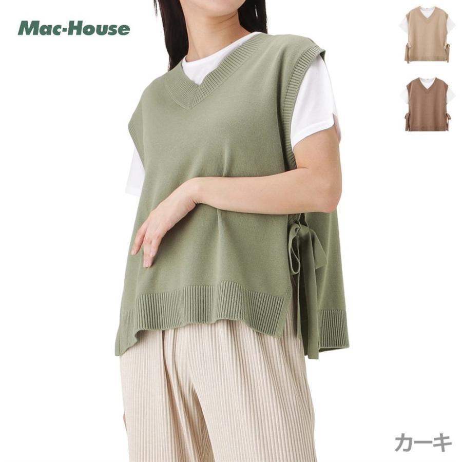 ニットベスト Vネック ベスト ノースリーブ レディース Tシャツ 半袖 無地 Mac House マックハウス 通販 Paypayモール