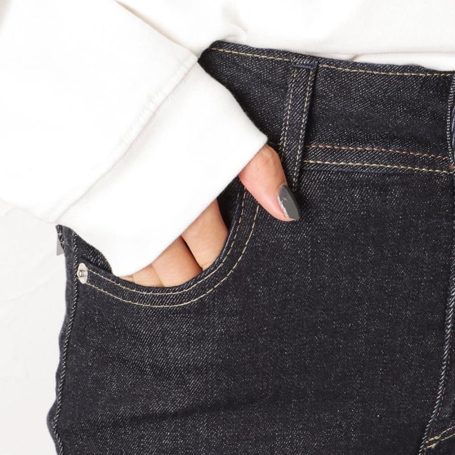 EDWIN（エドウィン） ストレートパンツ レディース 股上深め ステッチ 