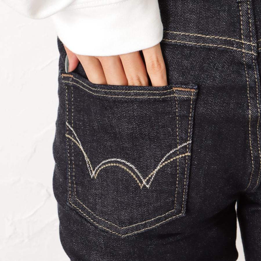 EDWIN（エドウィン） ストレートパンツ レディース 股上深め ステッチ 