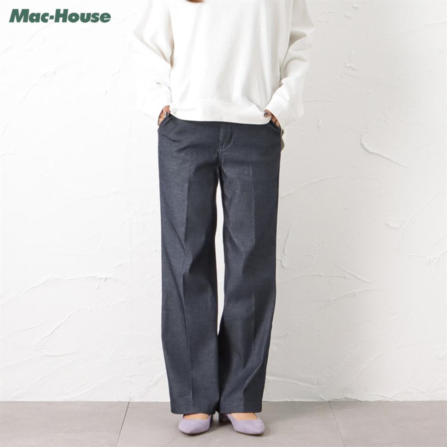 C17 シーセブンティーン ワイドパンツ レディース ストレッチ 無地 チェック ロゴ ポケット ロングパンツ ブランド 人気 ボトムス Mac House マックハウス 通販 Paypayモール