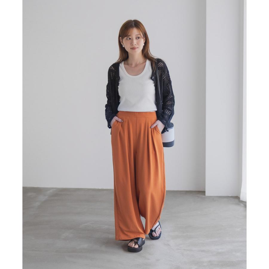 ワイドパンツ レディース 接触冷感 ひんやり ストレッチ ウエストゴム