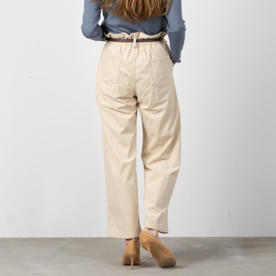 NAVY コーデュロイパンツ レディース ストレッチ ベルト付き ハイ