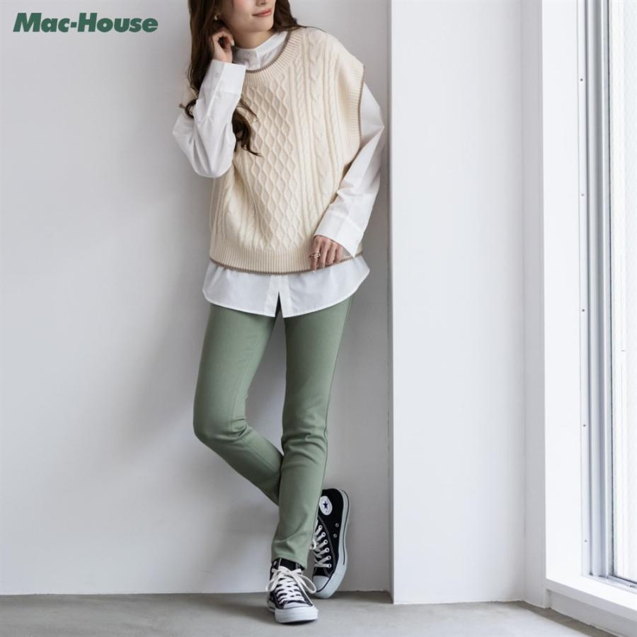 NAVY レギンスパンツ レディース ストレッチ ニット デニム イージー