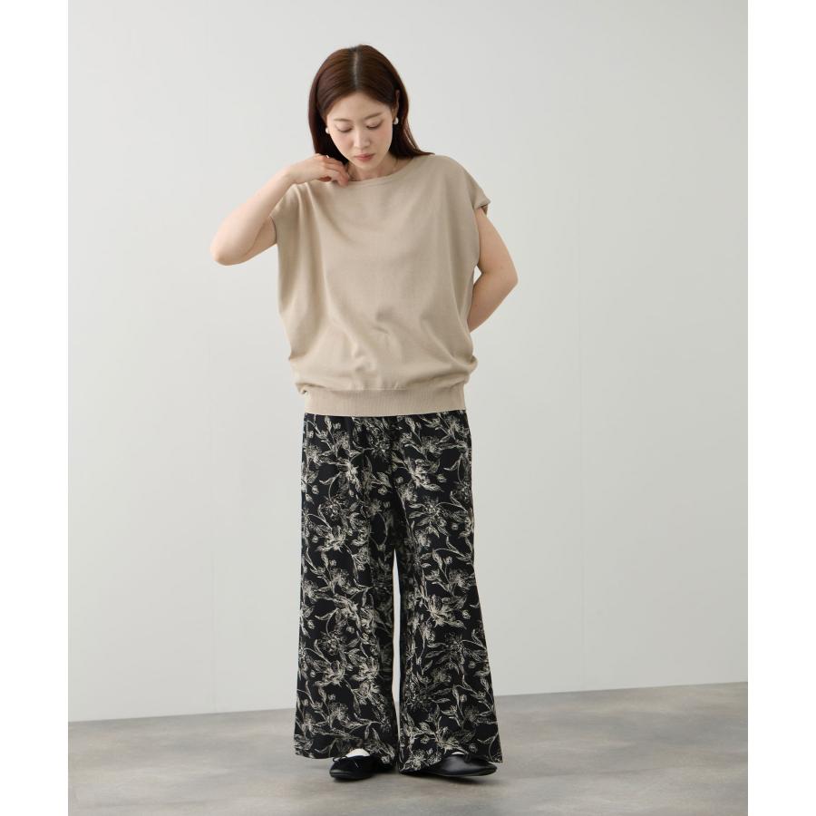 ワイドパンツ レディース 接触冷感 UVカット ひんやり フラワー