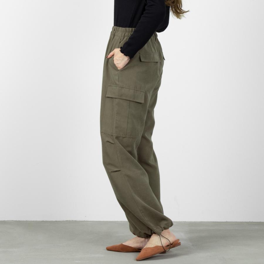 NAVY カーゴパンツ レディース 無地 ウエストゴム イージーパンツ