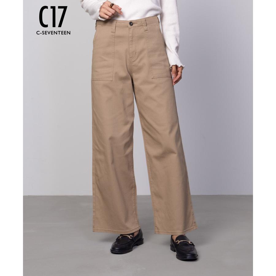C17（シーセブンティーン） ベイカーパンツ レディース ストレッチ