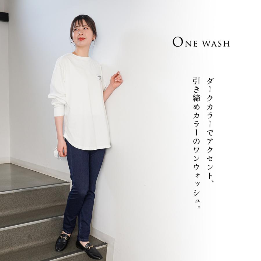 NAVY スキニーパンツ レディース ストレッチ 伸縮性 無地 ポケット 