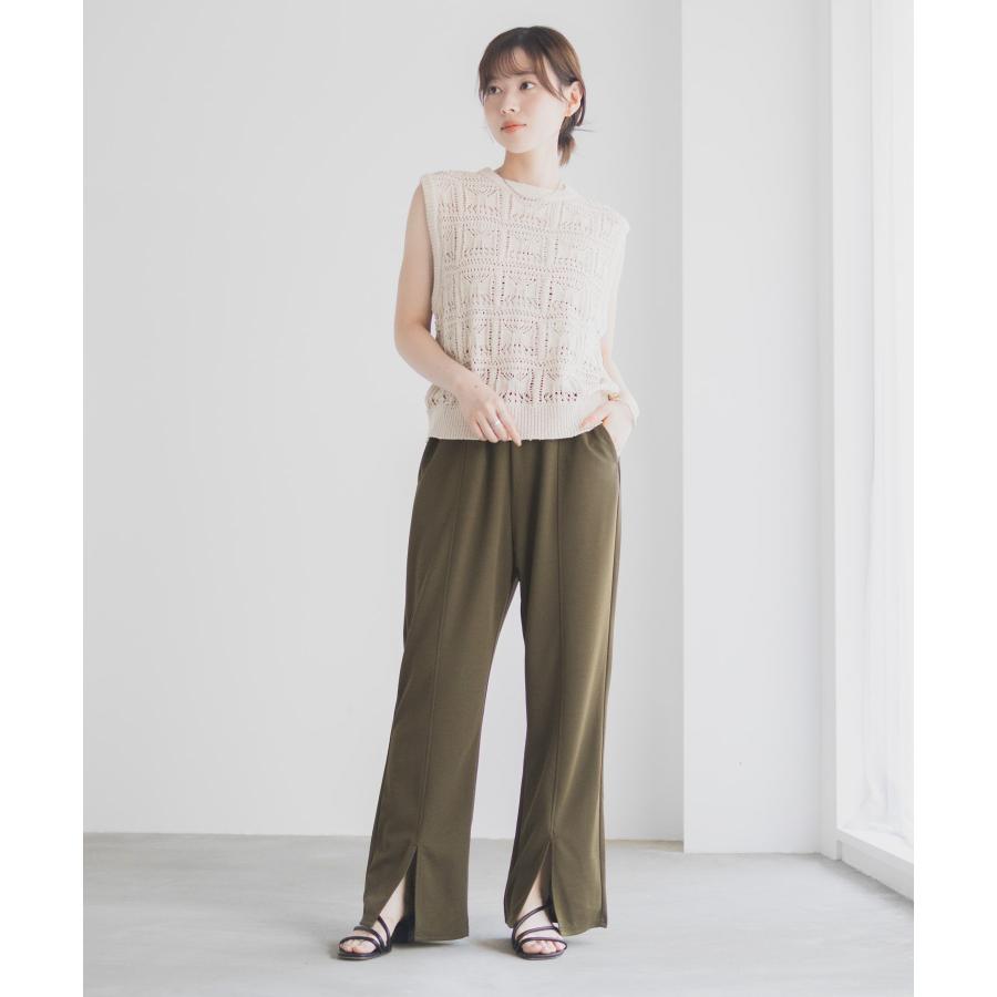 milli de l'air ミリデラール フレアパンツ レディース ウエストゴム