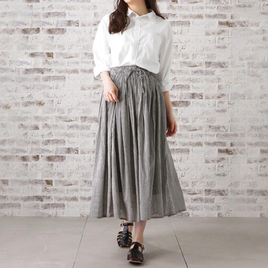 NAVY ロングスカート 綿100% レディース コットン ボイル インド綿