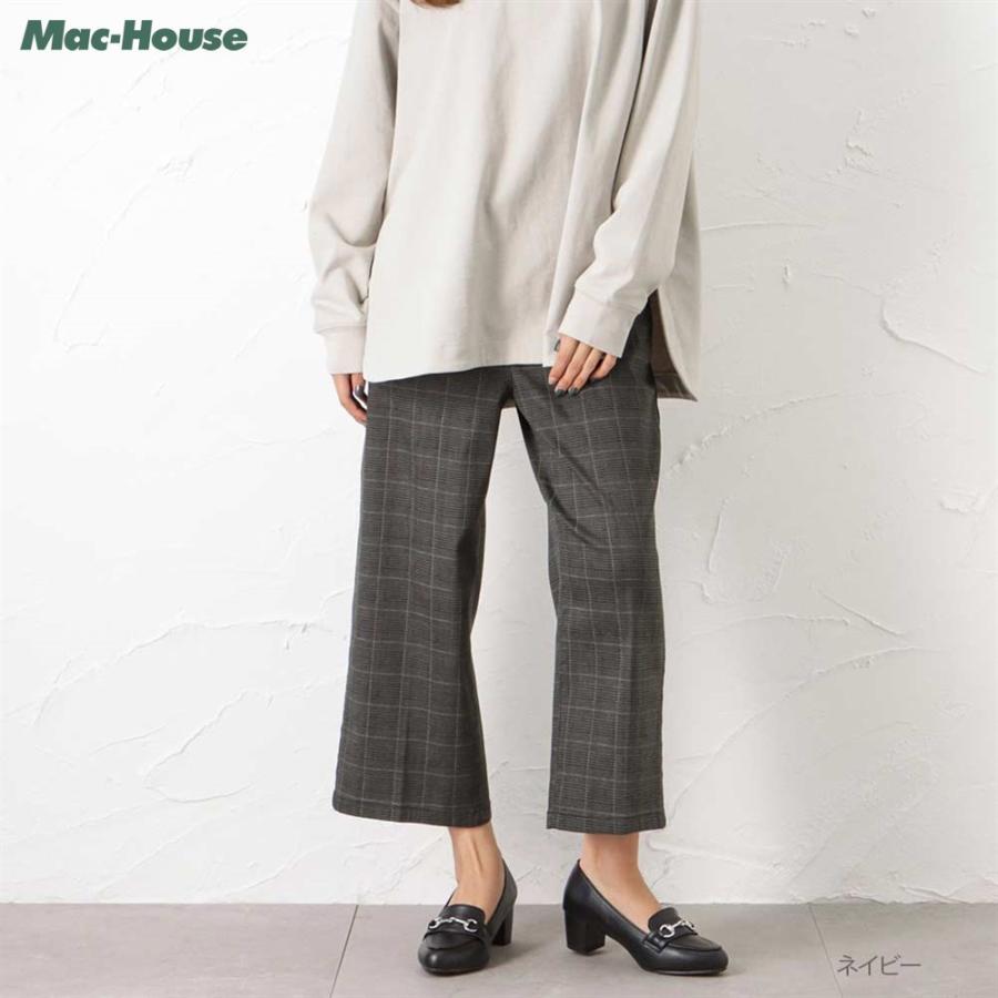 C17 シーセブンティーン ガウチョパンツ レディース ストレッチ アンクル丈 ベルトループ グレンチェック ピスネーム ワイドパンツ ブランド 人気 ボトムス Mac House マックハウス 通販 Paypayモール