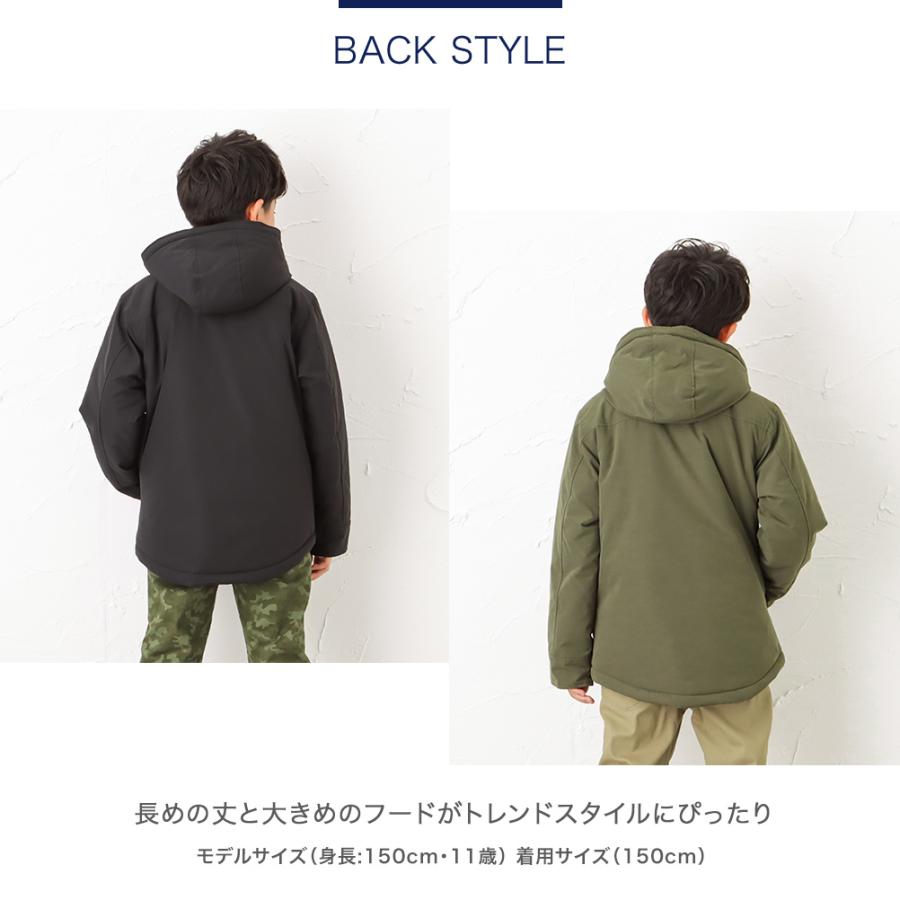 NAVY マウンテンパーカー 中綿 キッズ 通園 通学 撥水 防寒 無地