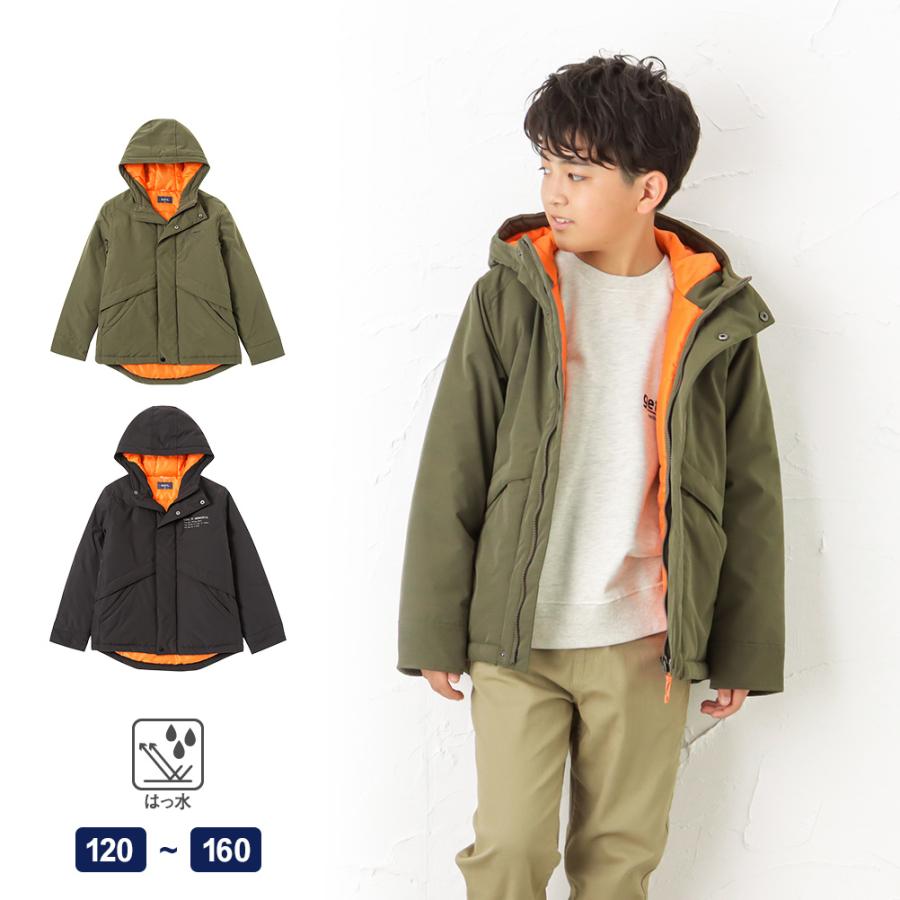 NAVY マウンテンパーカー 中綿 キッズ 通園 通学 撥水 防寒 無地