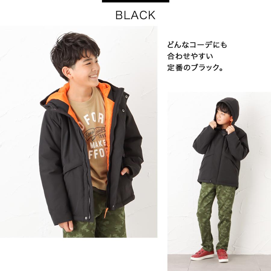 NAVY マウンテンパーカー 中綿 キッズ 通園 通学 撥水 防寒 無地