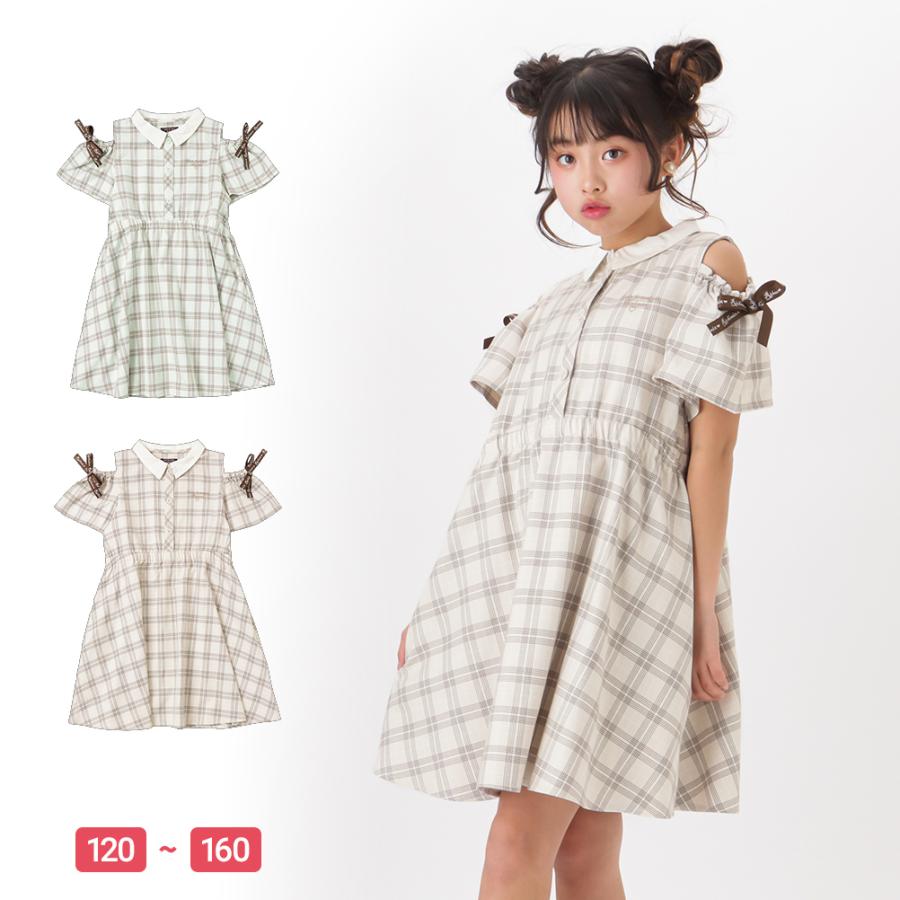 RICH MIX（リッチミックス） ワンピース 半袖 キッズ 肩開き ウエスト