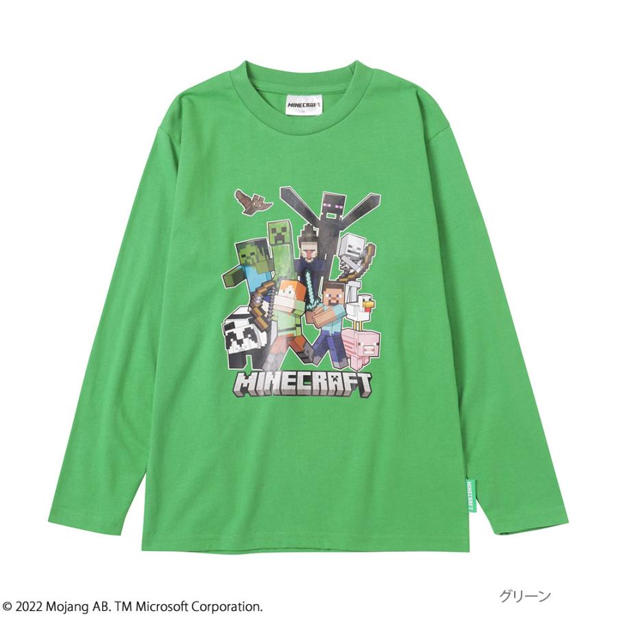 Minecraft マインクラフト 長袖Tシャツ ロンT キッズ ゲーム ロゴ プリント クルーネック カットソー マイクラ トップス ...