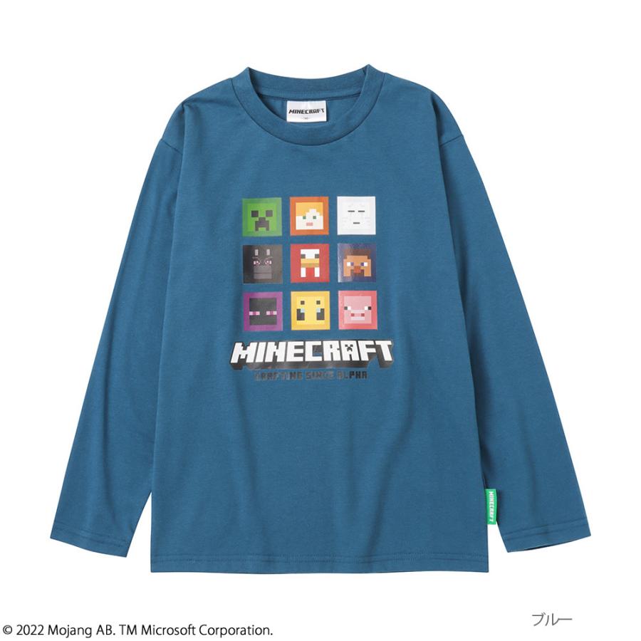 Minecraft マインクラフト 長袖Tシャツ ロンT キッズ ゲーム ロゴ プリント クルーネック カットソー マイクラ トップス ...