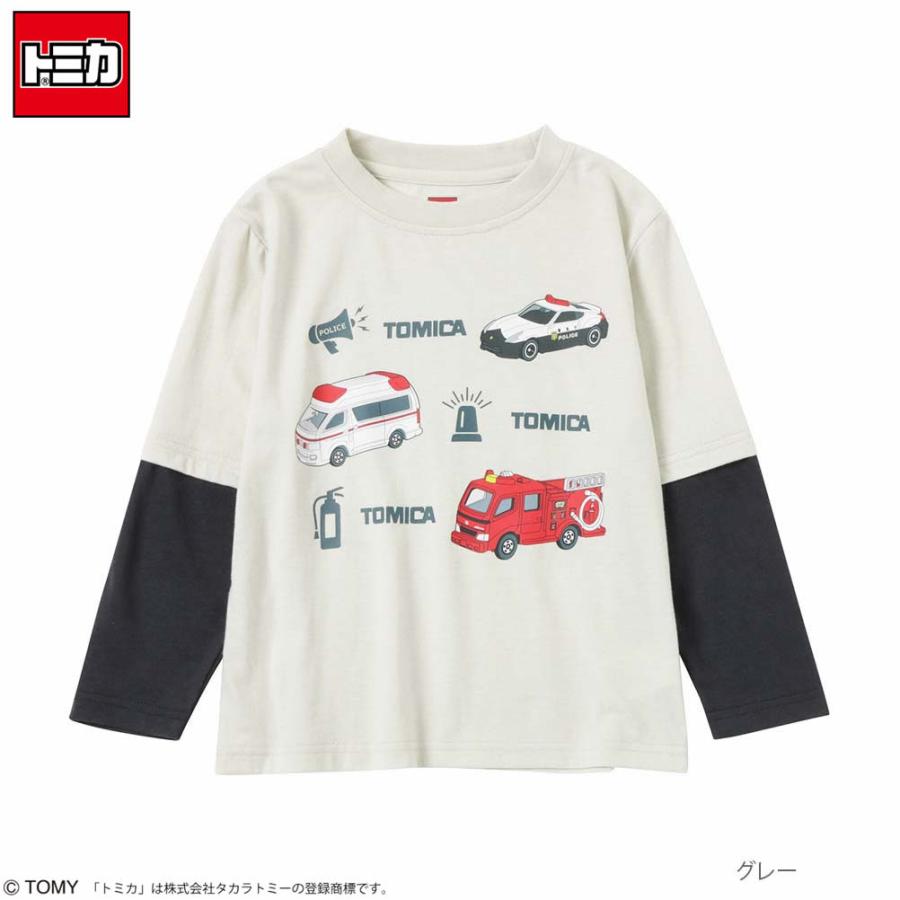 トミカ TOMICA 長袖Tシャツ ロンT フェイクレイヤード キッズ 車