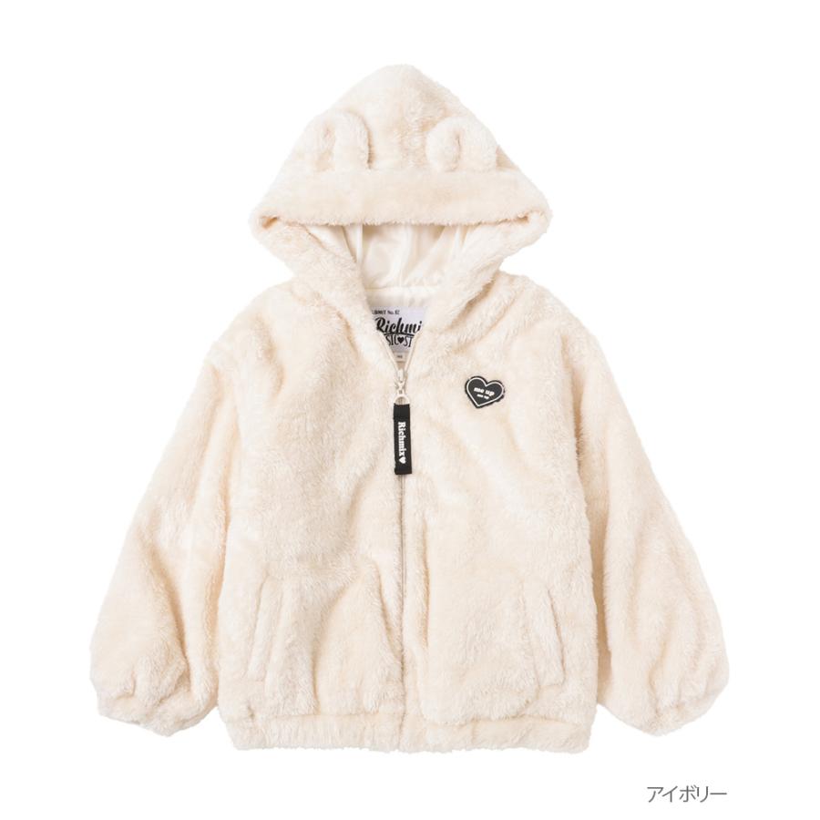 RICH MIX（リッチミックス） ボアジャケット キッズ くまチャーム付き