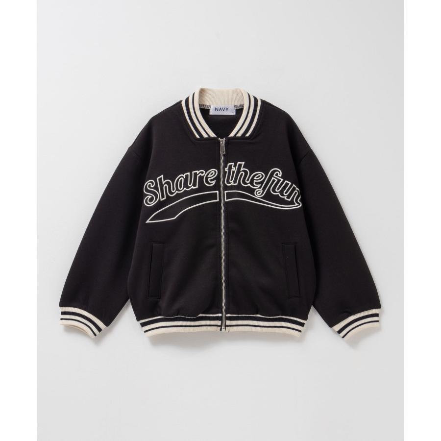 ベイプキッズ　ブルゾン　スタジャン　130 NAVY スタジャン 子供服 男の子 女の子 キッズ ポンチ素材 ポケット