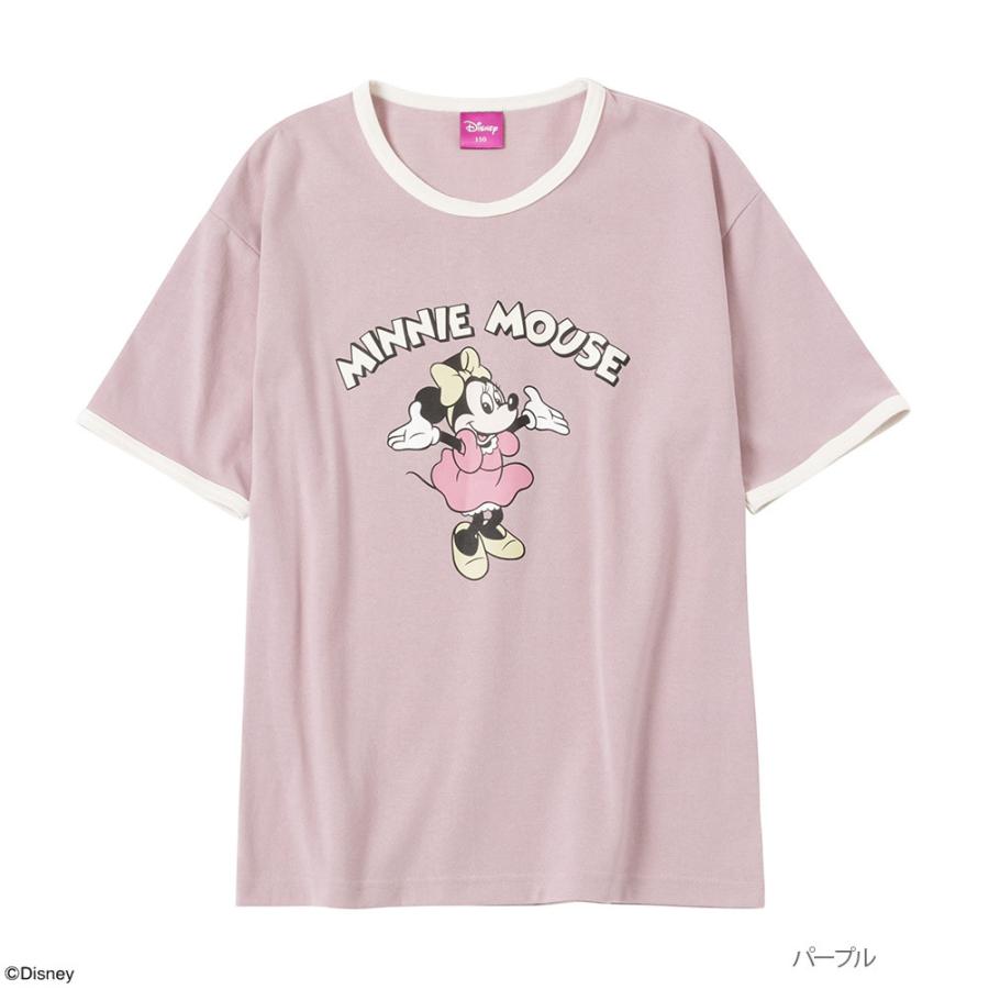 Disney ディズニー ミニー / 半袖Tシャツ キッズ トップス リンガーTシャツ パイピング カットソー 通園 通学 ネコポス対応｜machouse｜02