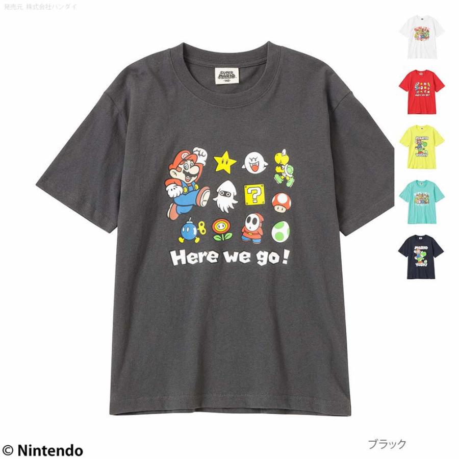 スーパーマリオ 半袖Tシャツ 綿100% コットン キッズ 男の子 ボーイズ  