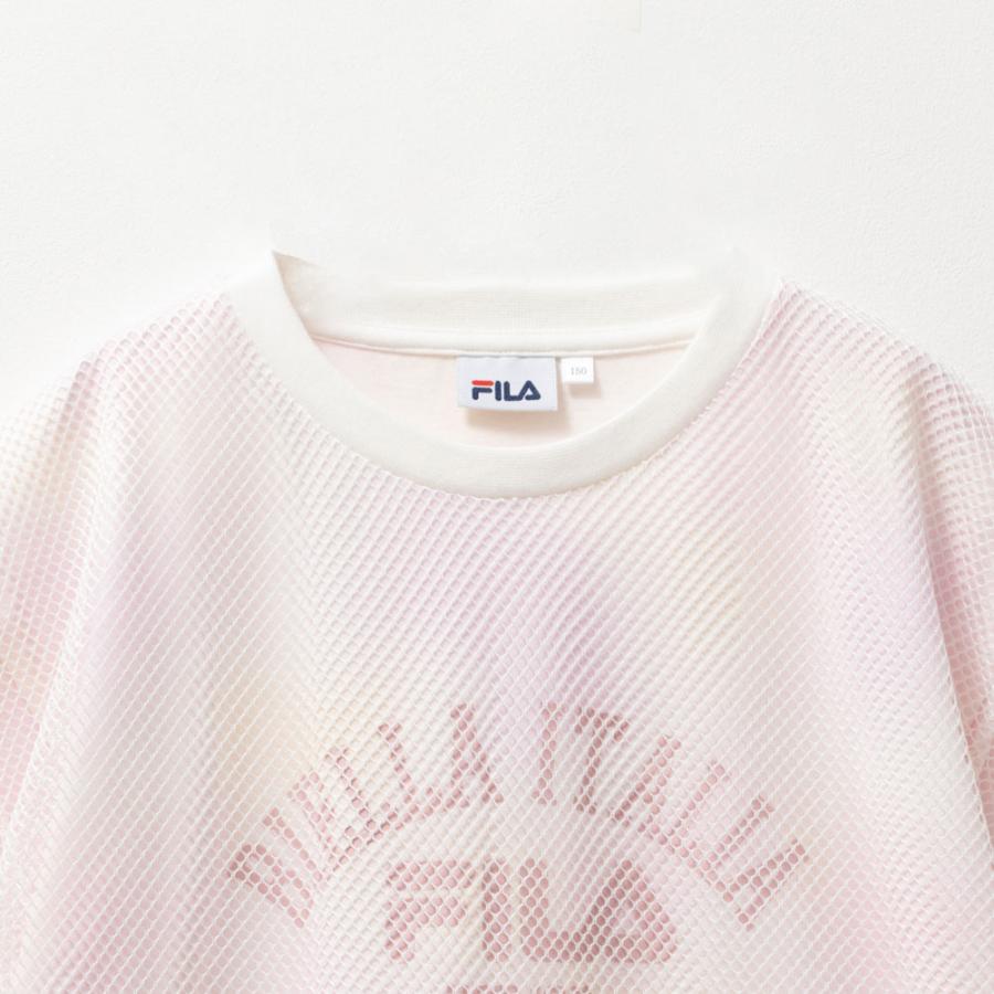 FILA フィラ Tシャツ 子供服 女の子 キッズ 半袖 フェイクレイヤード タイダイ柄 トップス ネコポス対応｜machouse｜06