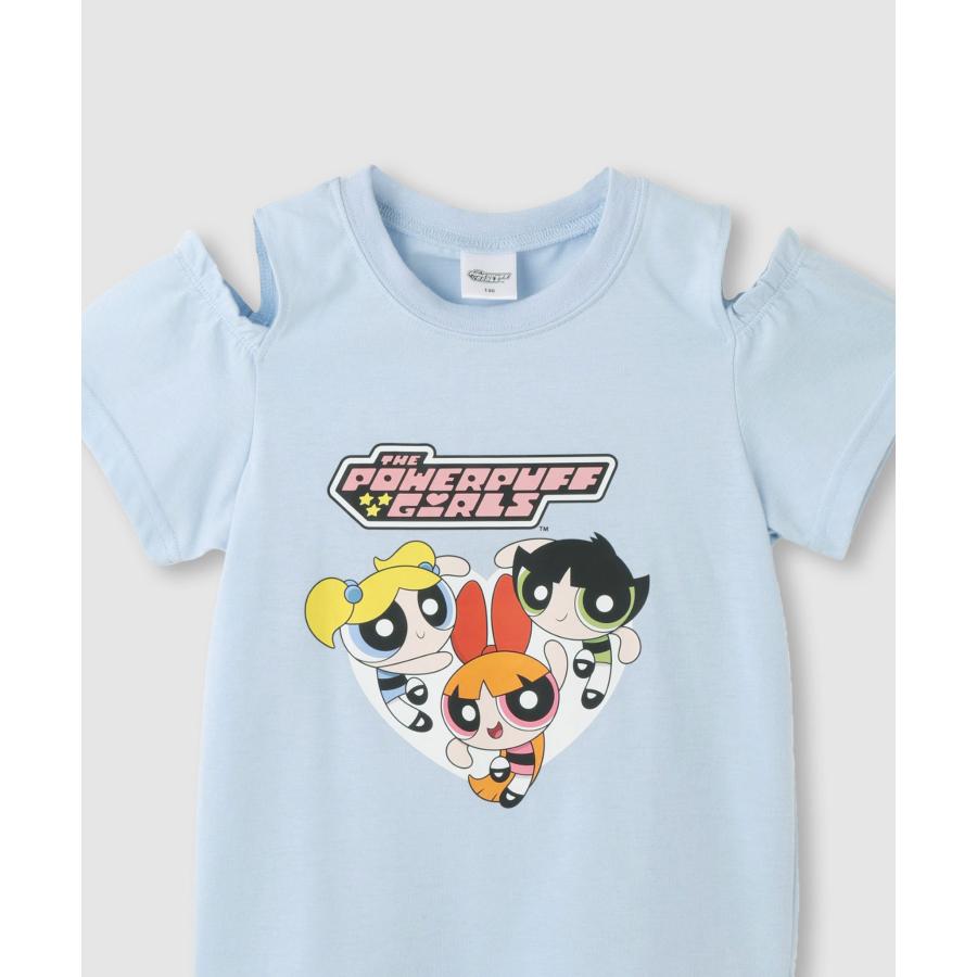 パワーパフ ガールズ Tシャツ 子供服 女の子 キッズ 半袖 肩あき 肩