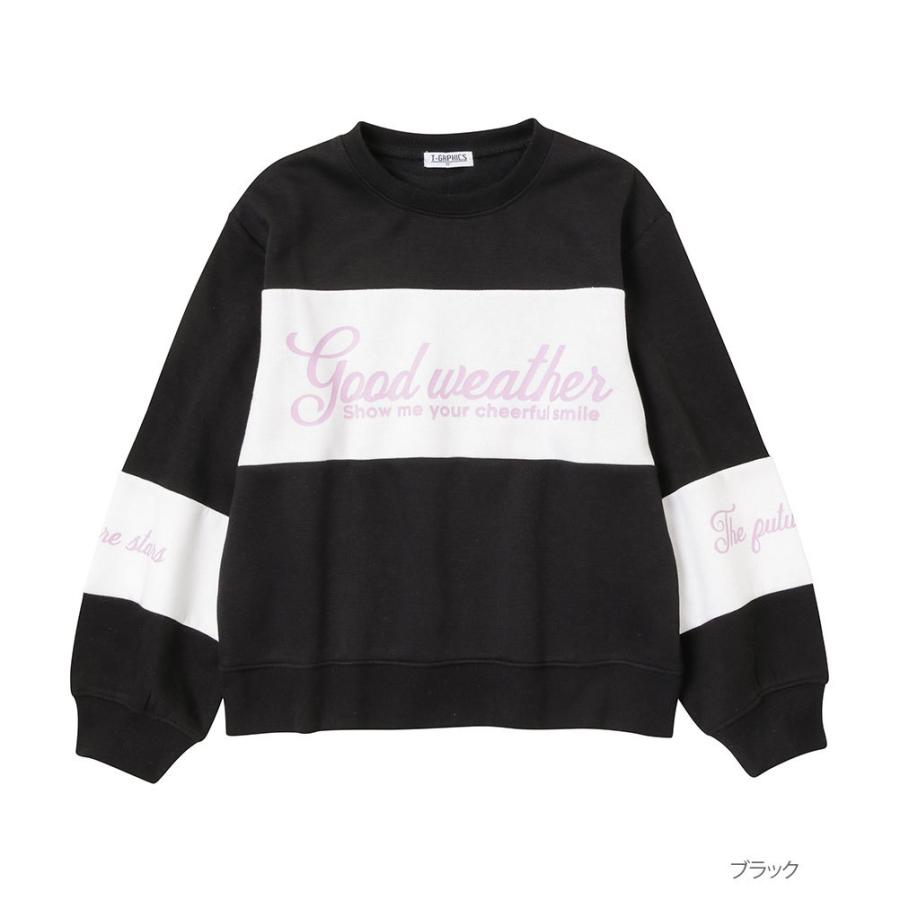 トレーナー スウェット 長袖 クルーネック キッズ 子供 女の子 ガールズ プリント 英字 切替 Mac House マックハウス 通販 Paypayモール