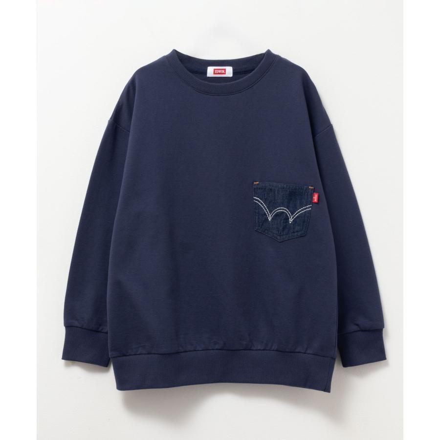 EDWIN（エドウィン） 裏毛 トレーナー 子供服 男の子 女の子 キッズ 胸