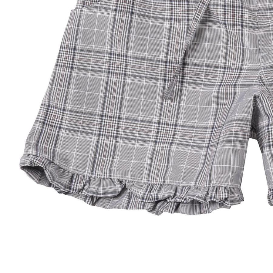 NAVY ショートパンツ キッズ チェック 裾フリル ウエストリボン ショー