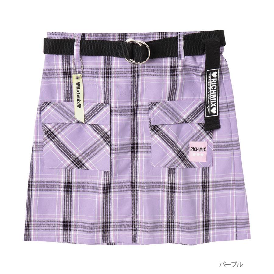 子供 女の子 ガールズ チェック スカート キッズ ブランドロゴ ベルト付き Mac House マックハウス 通販 Paypayモール