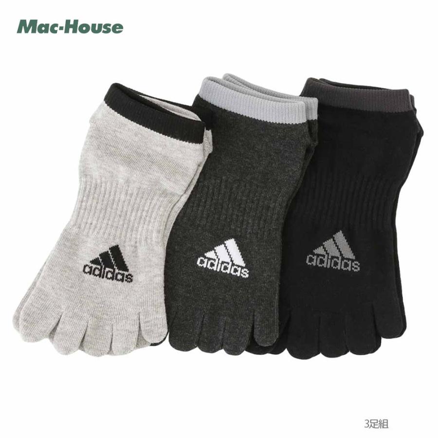 Adidas アディダス 靴下 ソックス 3足セット メンズ 五本指ソックス アンクル丈 ロゴ 消臭機能付き ブランド 人気 インナー 下着 肌着 Mac House マックハウス 通販 Yahoo ショッピング