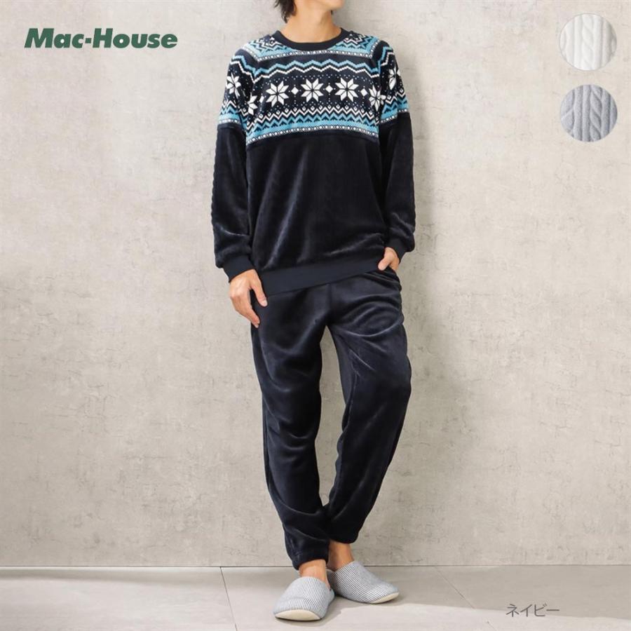 NAVY パジャマ ルームウェア 上下セット メンズ ノルディック柄