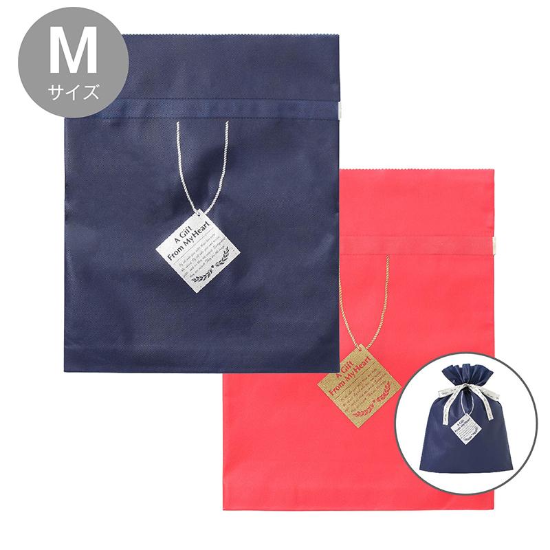 ラッピング 袋 紺色 ネイビー 桃色 ピンク Mサイズ 箱代 : Mac-House